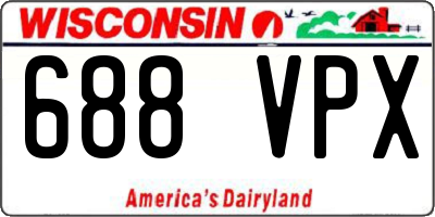 WI license plate 688VPX