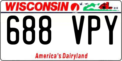 WI license plate 688VPY