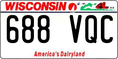 WI license plate 688VQC