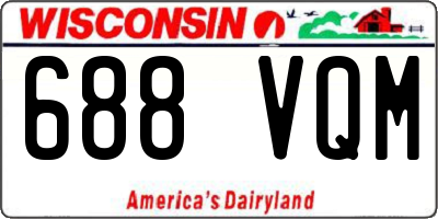 WI license plate 688VQM