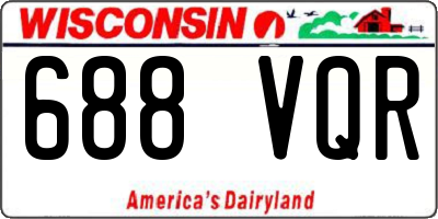WI license plate 688VQR