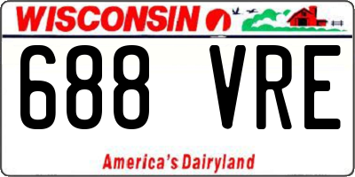 WI license plate 688VRE