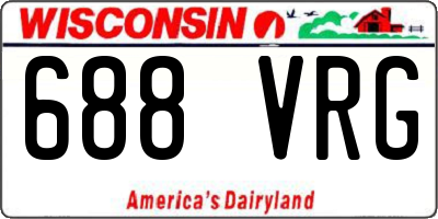 WI license plate 688VRG