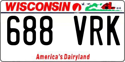 WI license plate 688VRK