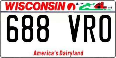 WI license plate 688VRO