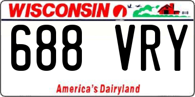 WI license plate 688VRY
