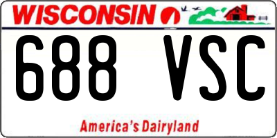 WI license plate 688VSC
