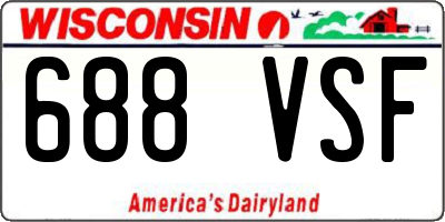 WI license plate 688VSF