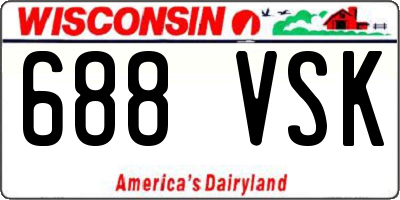 WI license plate 688VSK