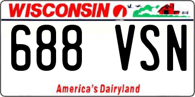 WI license plate 688VSN