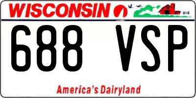WI license plate 688VSP