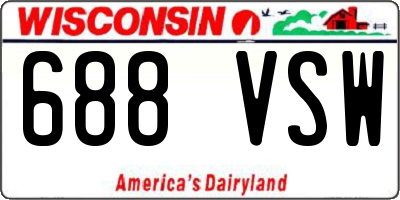 WI license plate 688VSW