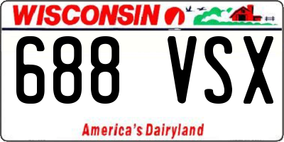 WI license plate 688VSX