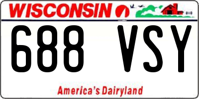 WI license plate 688VSY