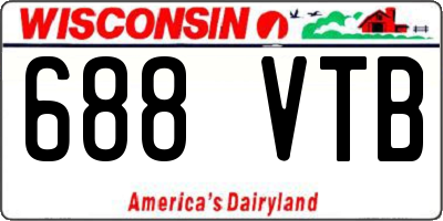 WI license plate 688VTB