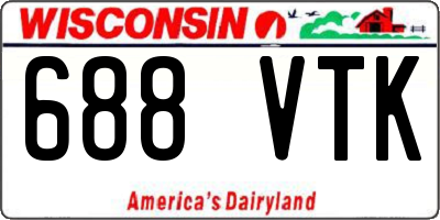 WI license plate 688VTK