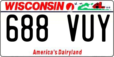 WI license plate 688VUY