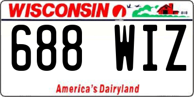 WI license plate 688WIZ