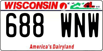 WI license plate 688WNW
