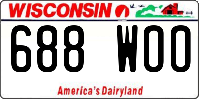 WI license plate 688WOO