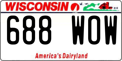 WI license plate 688WOW