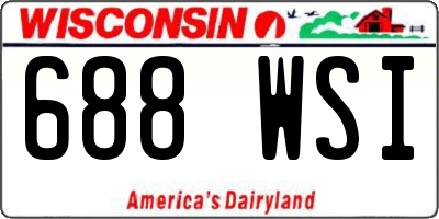 WI license plate 688WSI