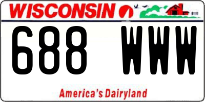 WI license plate 688WWW