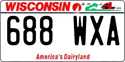 WI license plate 688WXA