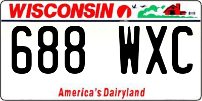 WI license plate 688WXC