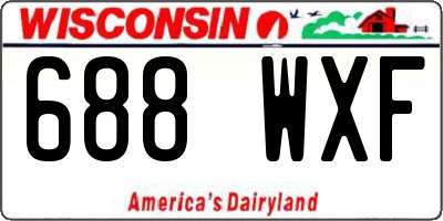 WI license plate 688WXF