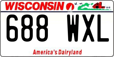 WI license plate 688WXL