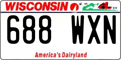 WI license plate 688WXN