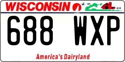 WI license plate 688WXP