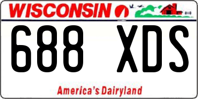 WI license plate 688XDS