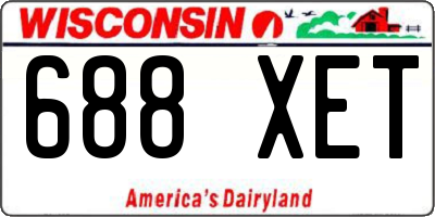 WI license plate 688XET