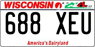 WI license plate 688XEU