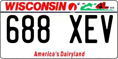 WI license plate 688XEV
