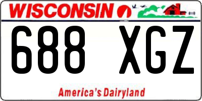 WI license plate 688XGZ