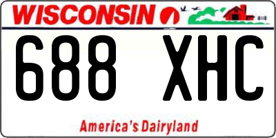 WI license plate 688XHC
