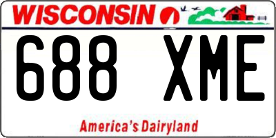 WI license plate 688XME