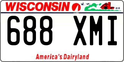 WI license plate 688XMI