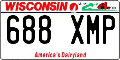 WI license plate 688XMP
