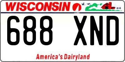 WI license plate 688XND