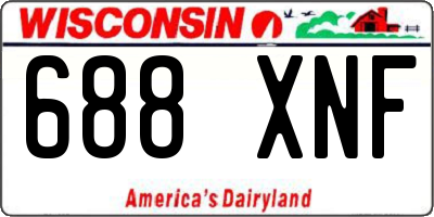 WI license plate 688XNF