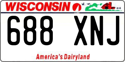 WI license plate 688XNJ