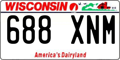 WI license plate 688XNM