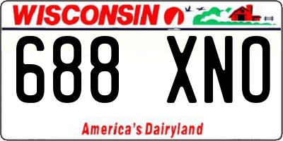 WI license plate 688XNO