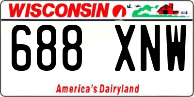WI license plate 688XNW
