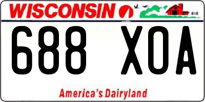 WI license plate 688XOA