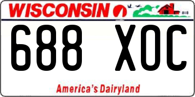 WI license plate 688XOC